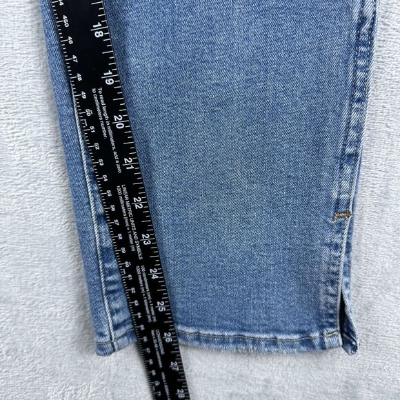 Gap Straight Jeans Vintage Slim Mid Rise Ankle Slit Womens Blue Size 32 |14R - Picture 9 of 10